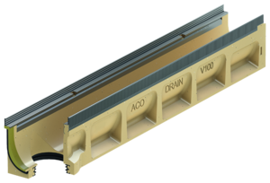 Caniveau sans pente intégrée, longueur 1000 mm Caniveau sans pente intégrée, longueur 1000 mm