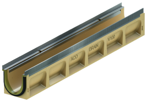 Caniveau sans pente intégrée, longueur 1000 mm Caniveau sans pente intégrée, longueur 1000 mm