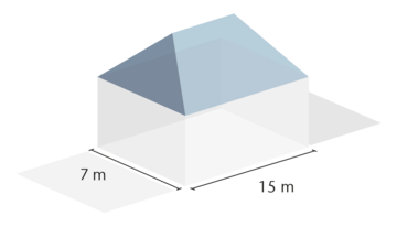 De horizontale dakoppervlakte is de oppervlakte van de verticale projectie van de buitenafmetingen van de overdekte constructie op een horizontaal vlak met inbegrip van de dakgoten.