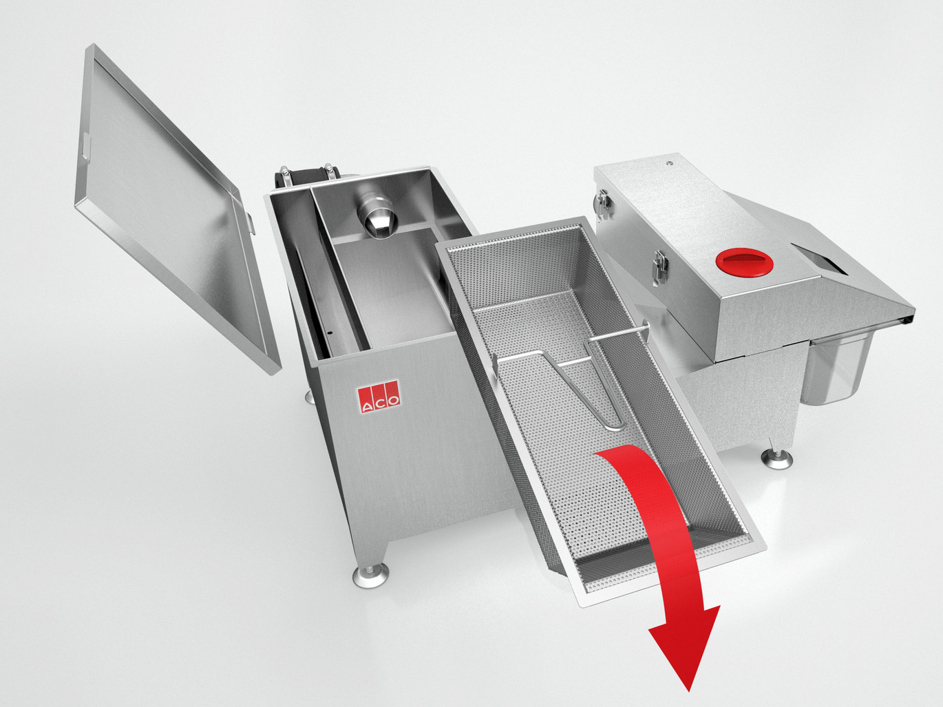 Verwijderen vuilvangmand ACO Grease Capture