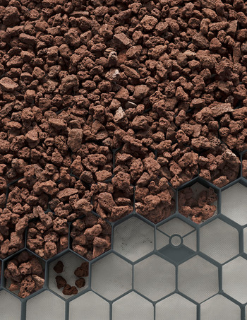 ACO Gravel Grid zwarte grindmat +  lava grind