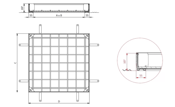ACO TopTek Uniface Deep tekening