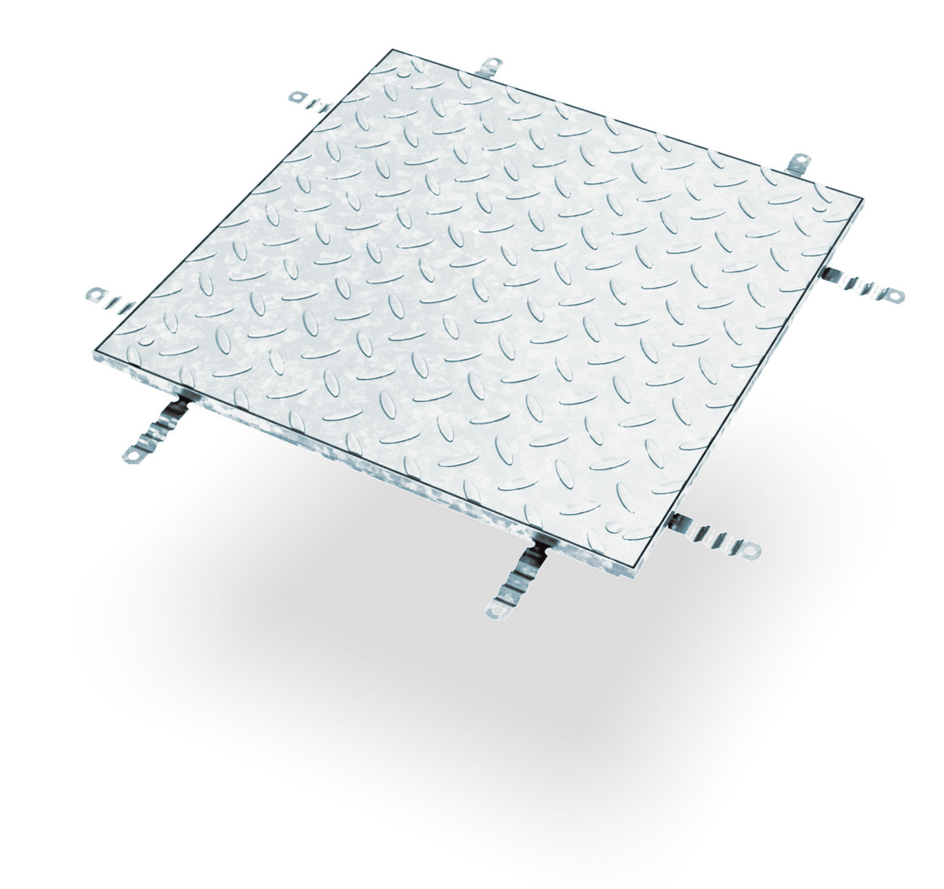 TopTek Couvercle à damier en acier inoxydable massif