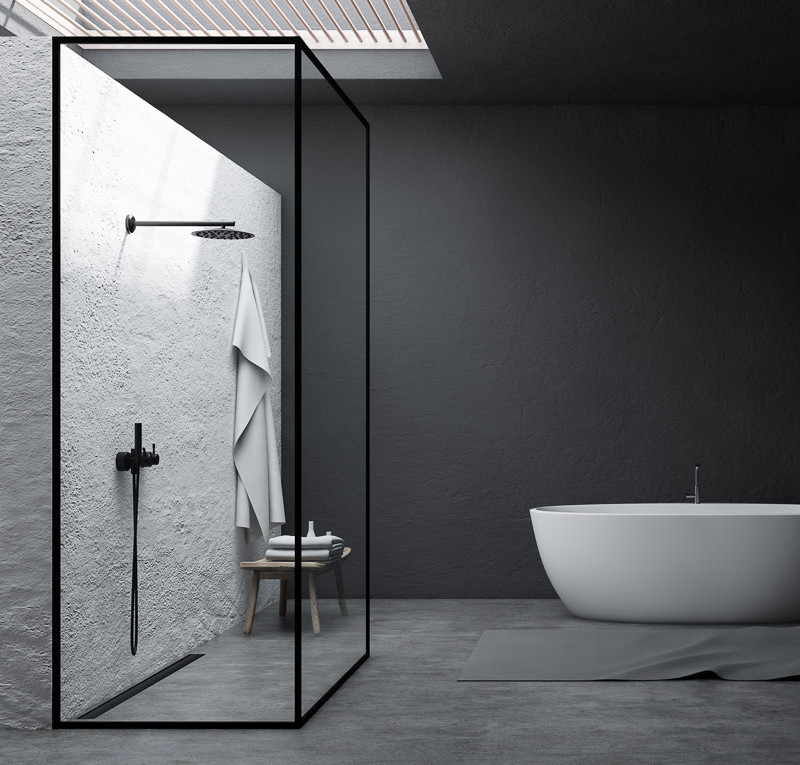 ACO ShowerDrain C Black edition pour les douches de plain-pied