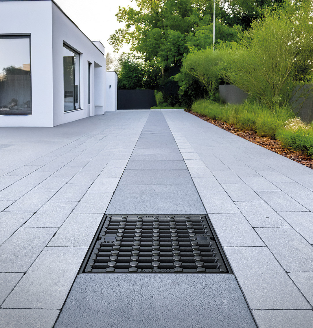 Multipoint afvoerput met rooster uit gietijzer voor zware belastingen