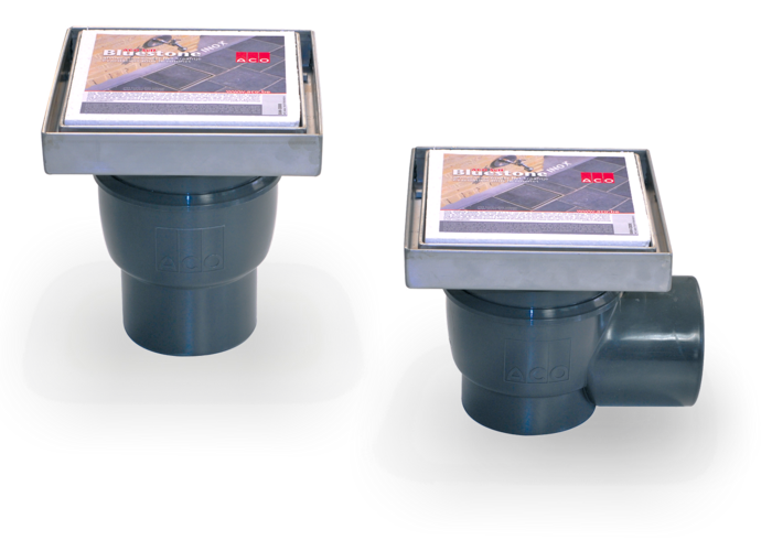ACO Bluestone afvoerput met horizontale of verticale uitloop