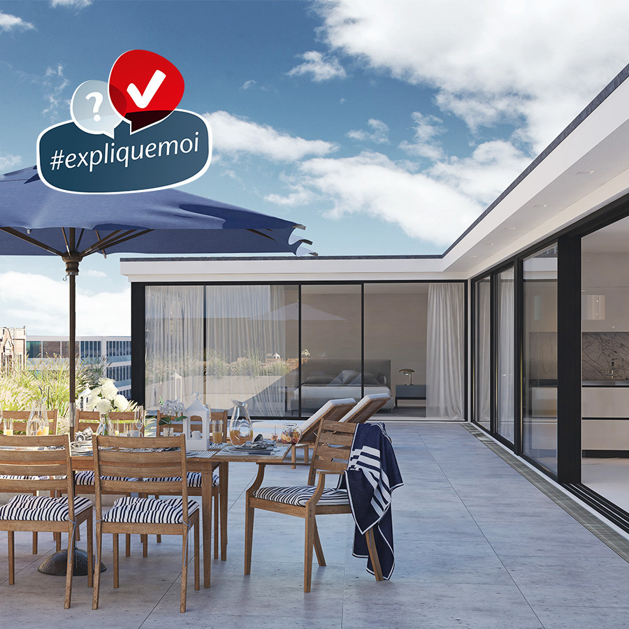 Terrasse de toit avec des plots réglables ?