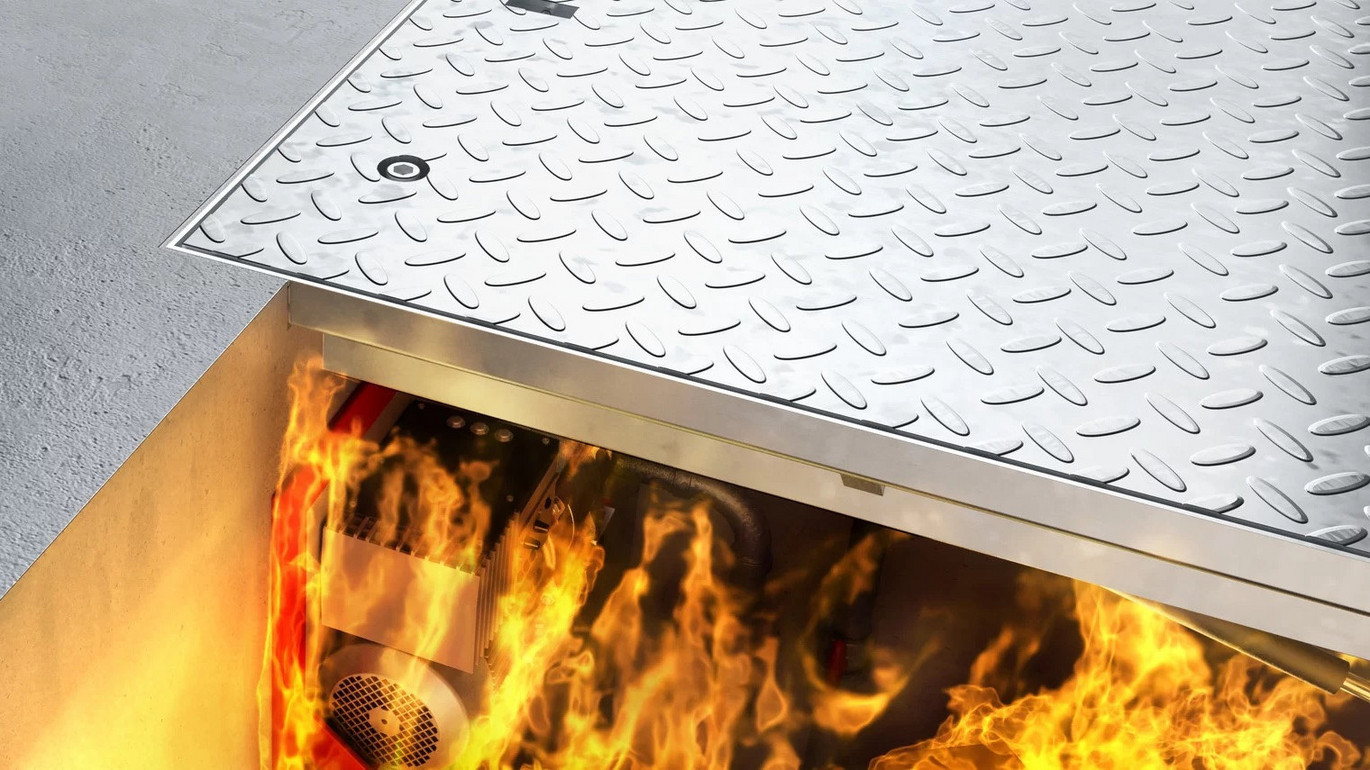 Brandwerend traanplaatdeksel ACO TopTek Paving GS/FR H80/H12