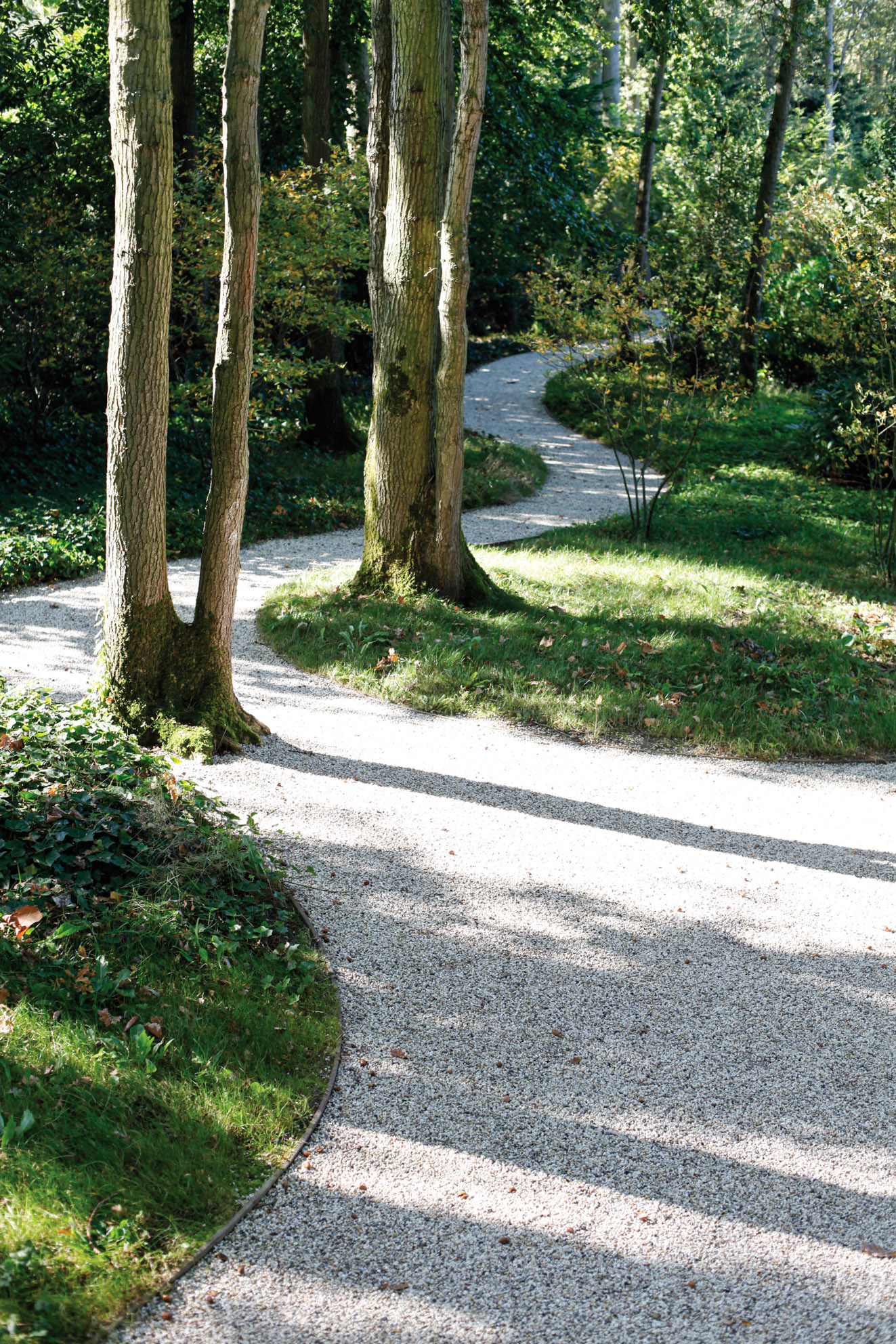 Jardin avec dalles stabilisatrices de gravier