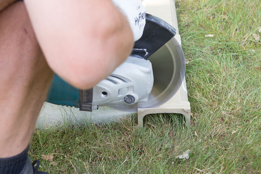 Meulage du caniveau de drainage