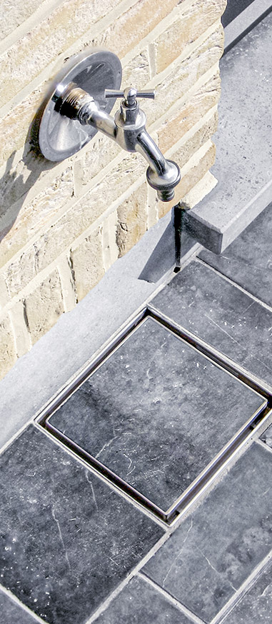 Bluestone Inox afvoerput voor natuursteen