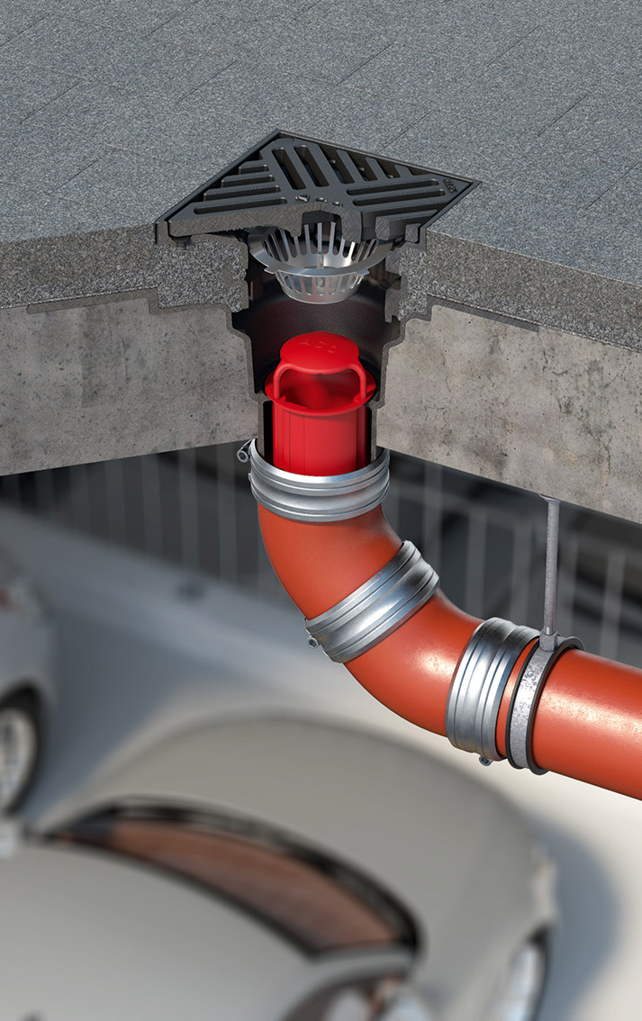 Avaloirs pour parking pour revêtements en asphalte coulé