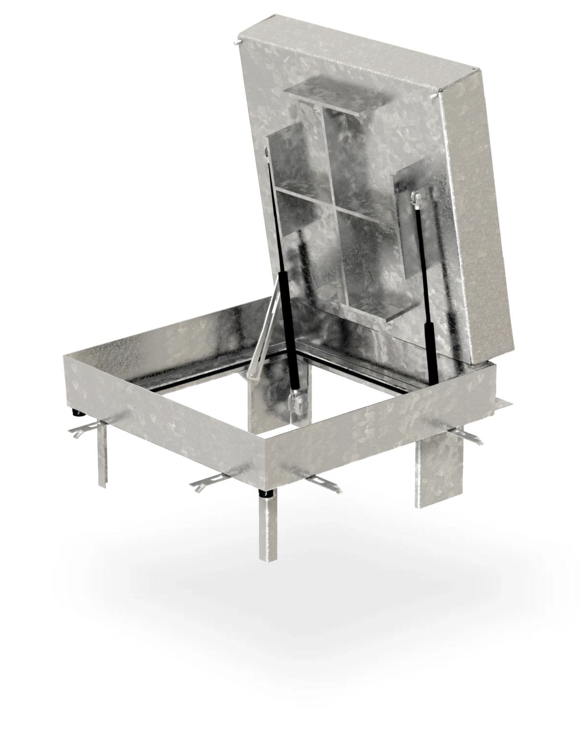 ACO TopTek Uniface Assist zelfuitlichtend klinkerdeksel uit thermisch verzinkt staal van 120 mm hoog