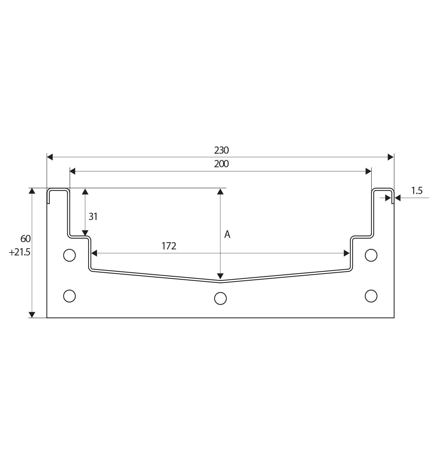 Technische tekening ACO Modular 200