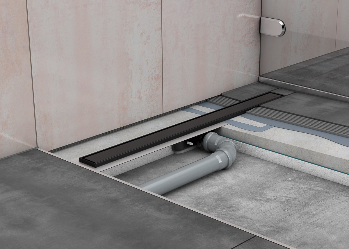 Inbouwvoorbeeld ACO ShowerDrain C douchegoot