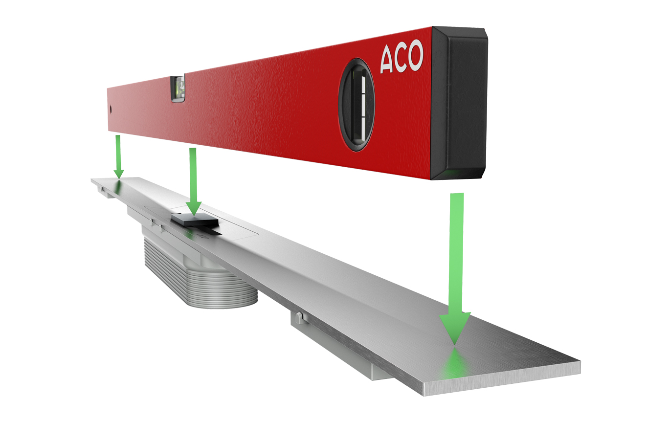ACO ShowerDrain S+ plaatsing waterpas